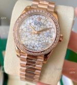 Swiss Copy Rolex 31mm new Datejust Floral motif Rose Gold President Bracelet